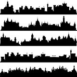Cities and castles silhouettes