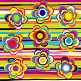 Flowers and stripes background