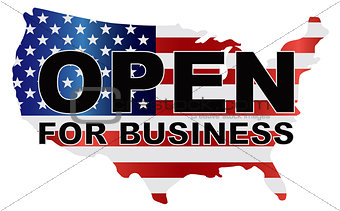Government Shutdown USA Map Open For Business