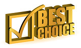 best choice golden illustration sign isolated over white