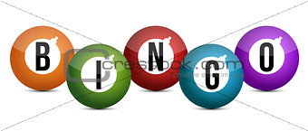 brightly coloured bingo balls illustration design 