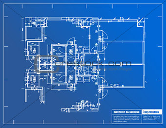 Sample of architectural blueprints over a blue background / Blue