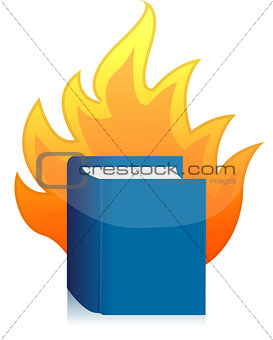 Open book with flame illustration design