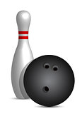 bowling ball and pin illustration