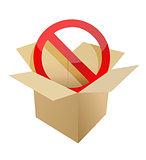 Red stop symbol in carton box illustration design