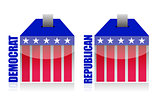 democrat vs republican ballot box illustration