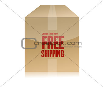 free shipping box illustration design isolated over a white back