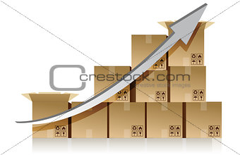 shipping boxes chart illustration design over white