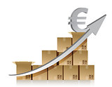 Financial euro box graph illustration design over white