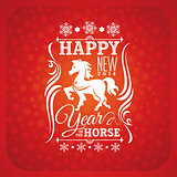 New year greeting card with horse 