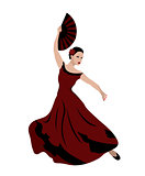 young woman dancing flamenco