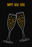 glass of champagne with the stars