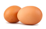 Two brown chicken eggs