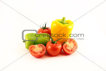 fresh tomatoes and peppers