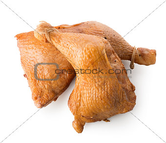 Two smoked chicken legs