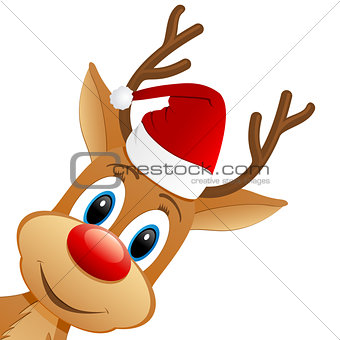 Reindeer with Santa hat