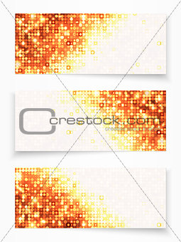 Set of 3 banners with gold circles
