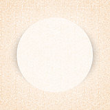 Round paper frame on curly pastel pattern