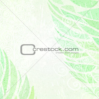 Abstract grunge green floral background left