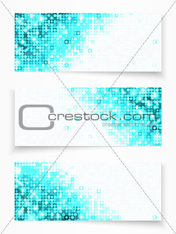 Set of 3 banners with blue circles