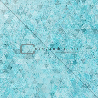 Vintage grunge blue triangles abstract background