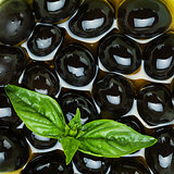Black olives and basil