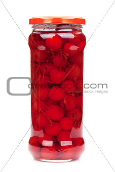 Cocktail cherry glass jar