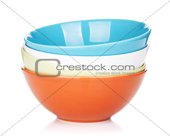 Colorful empty bowls