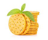 Stack of crackers with mint