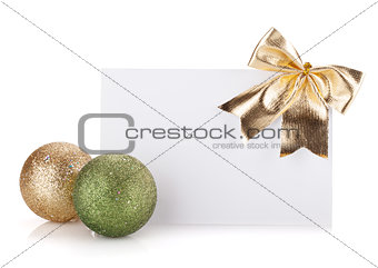 Empty gift card and christmas decor