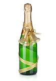 Champagne bottle with christmas decor