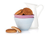 Cookies bowl and milk jug