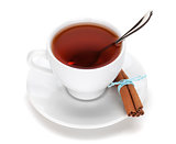 Tea cup with cinnamon