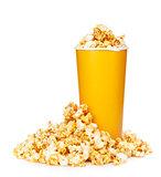 Popcorn in fast food drink cup
