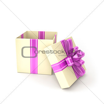 open gift box on white