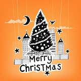 Paper Craft Christmas Vector