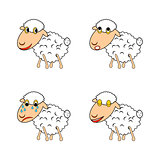 A funny sheep expressing different emotions
