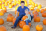 family at the pumpkin patch