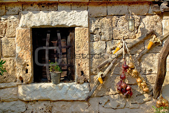 Traditional dalmatian stone house window