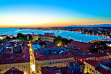 Colorful nightscapes of city Zadar