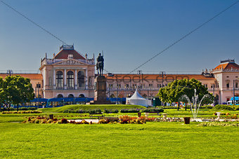 Zagreb central railway station and park