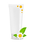 White cream tube with natural sign vector illustration