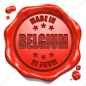 Made in Belgium - Stamp on Red Wax Seal.