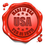 Made in USA - Stamp on Red Wax Seal.