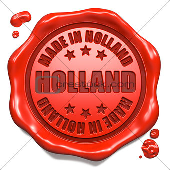 Made in Holland - Stamp on Red Wax Seal.