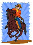 Cowboy on Horse with Lasso