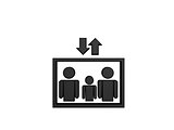 black elevator symbol