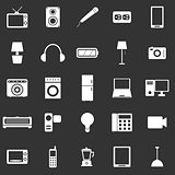 Electrical Machine icons on black background