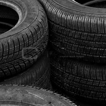 Old rubber tires