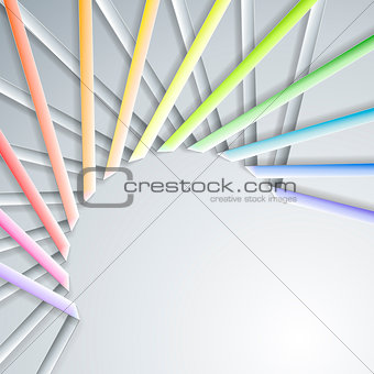 Abstract paper ribbons on gray background